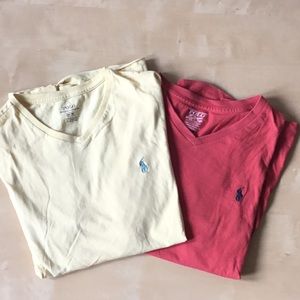 (2) Polo Ralph Lauren V-Neck Tee Shirts